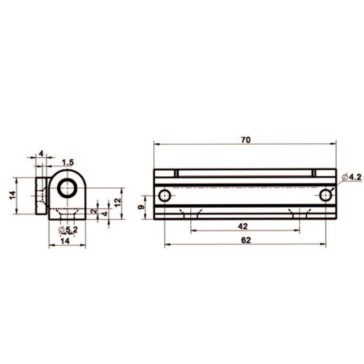 Charnière de montage d'échelle à angle droit pour porte de cadre-B2209-4
