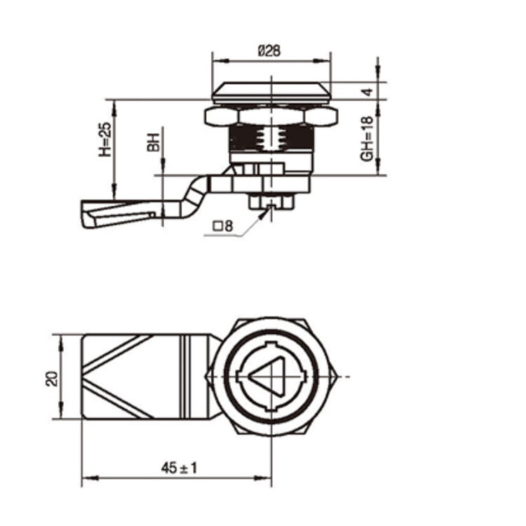 Verrouillage à came de type outil anti-effraction-A6017