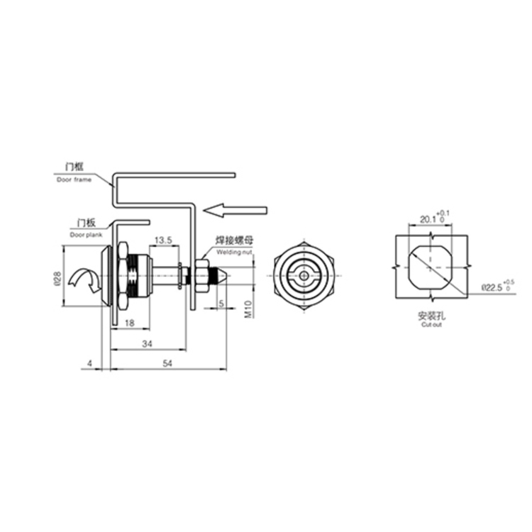 Type d'outil Verrou de tension de vis-A6051-6053