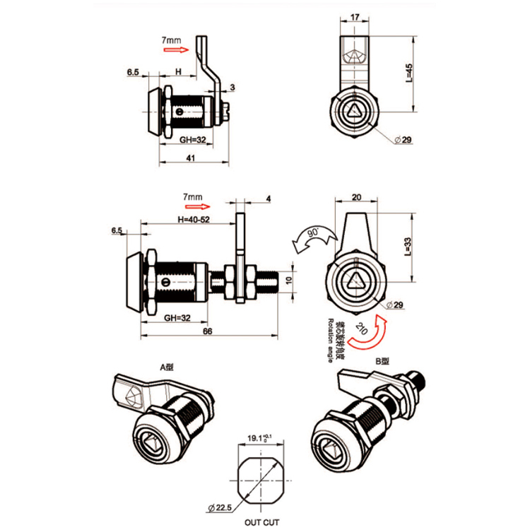 Type d'outil Serrure à compression-A6082